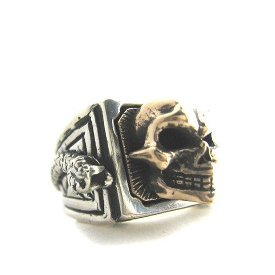 Skull Rattler Snake Rattler Custom Skull Ring - Etsy