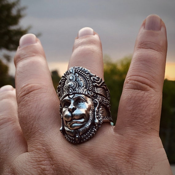 Panchmukhi Hanuman Yantra Ring in Silver - Rudra Centre