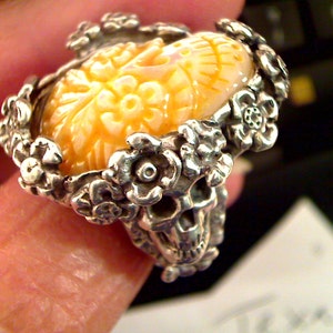 Dozen Flowers sugar skull ring image 4