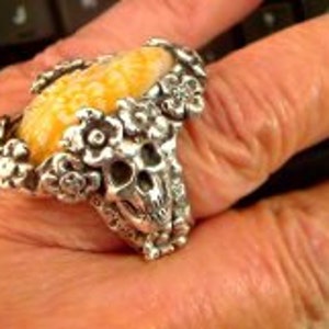 Dozen Flowers sugar skull ring image 2