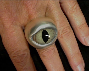 Viper big eyeball Silver Ring