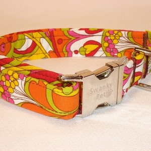 60's Chic Retro Paisley Dog Collar by Swanky Pet