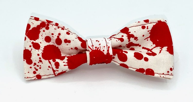 Dexter White - blood spatter pattern dog bow tie