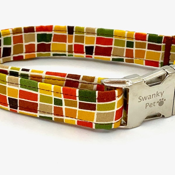 Fall Geo - Contemporary Fall Dog Collar by Swanky Pet