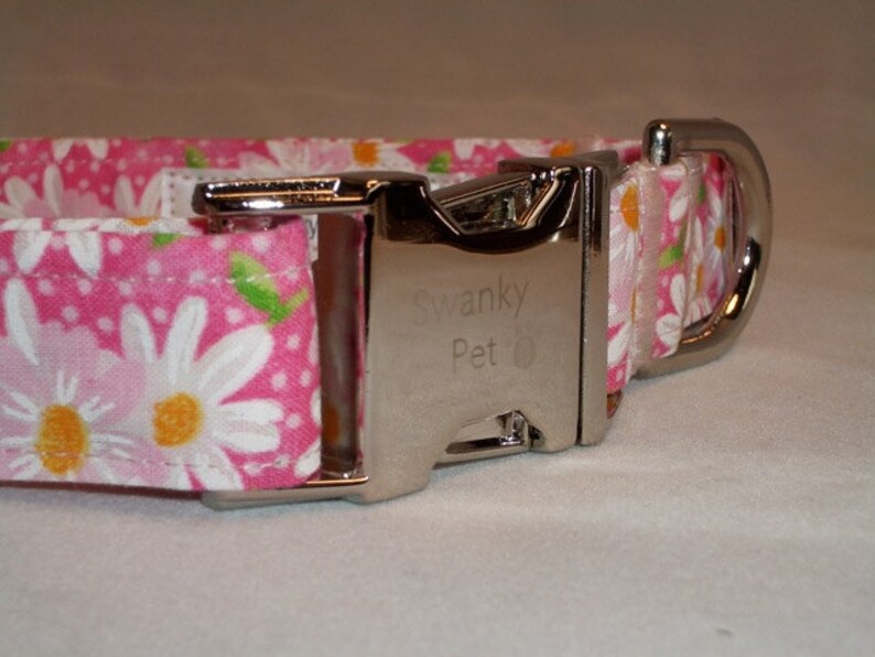 Pink Daisy Print Dog Collar by Swanky Pet Etsy