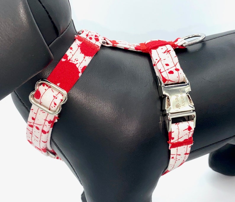 Dexter White blood spatter pattern dog harness