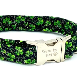 Sparkling Shamrock Irish Dog Collar by Swanky Pet