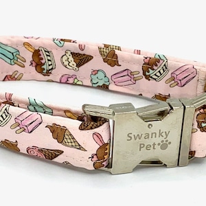 Summer Ice Cream Print Dog Collar by Swanky Pet