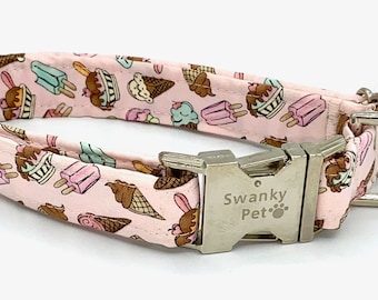 Summer Ice Cream Print Dog Collar by Swanky Pet