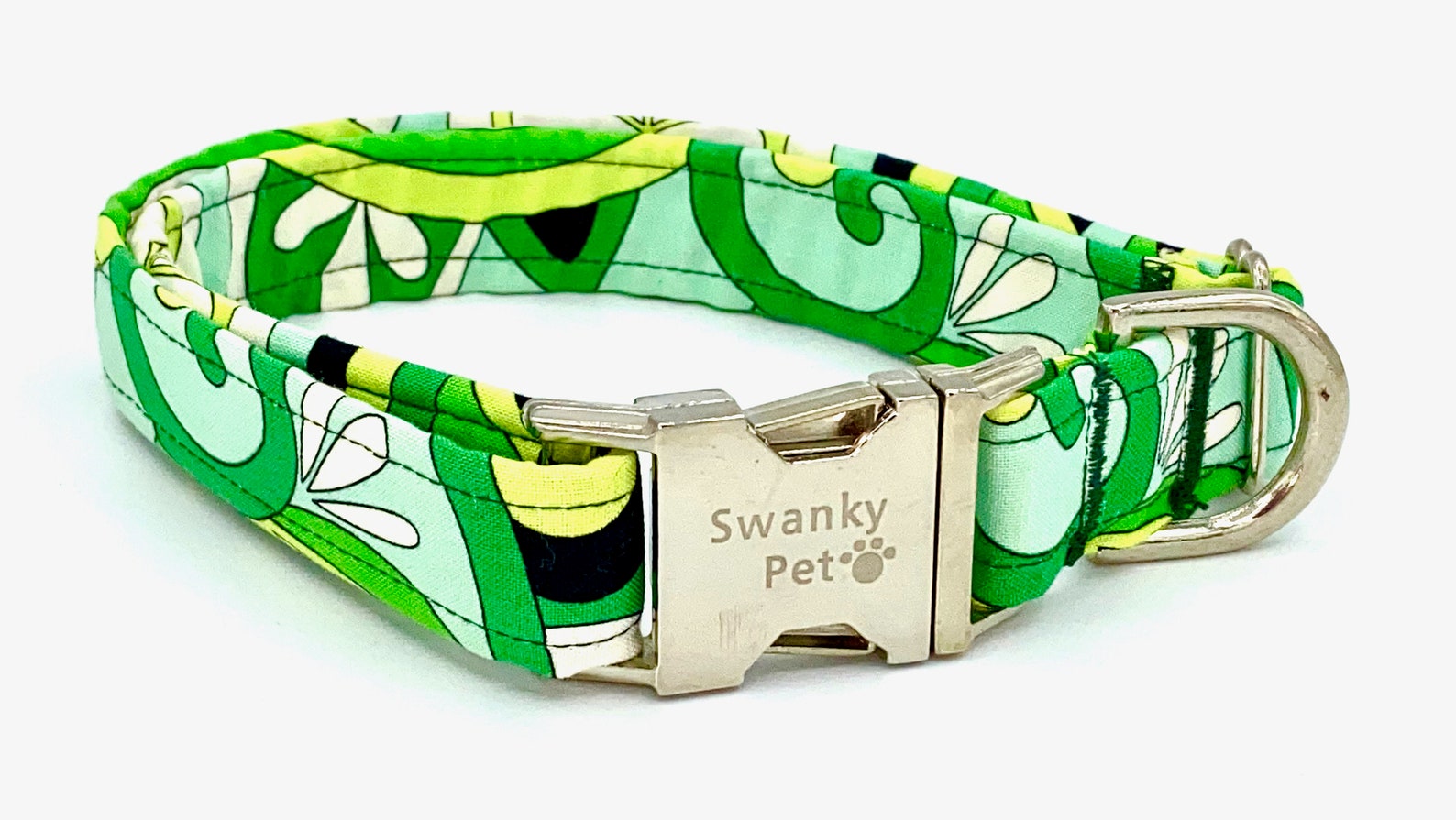 Retro Green Paisley Dog Collar by Swanky Pet Etsy