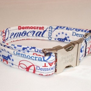 Patriotic Democrat Print Dog Collar by Swanky Pet