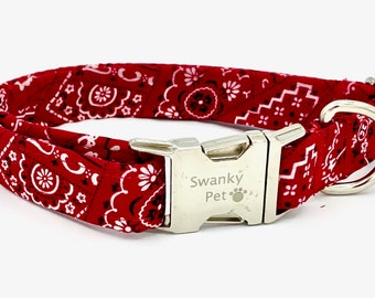 Home on the Range - Red Bandana Dog Collar by Swanky Pet