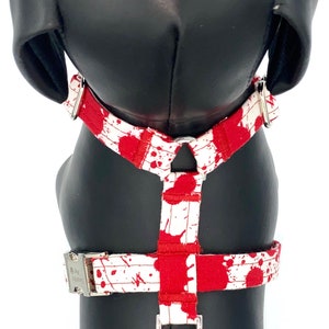 Dexter White blood spatter pattern dog harness