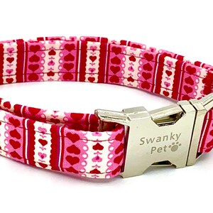 Valentine&#39;s Day - Valentine Stripes Dog Collar by Swanky Pet
