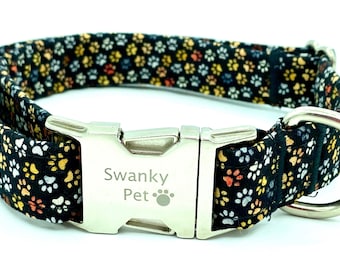 Collar para perros con estampado de huellas de patas de Swanky Pet