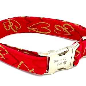 Hearts of Gold Collar de perro de San Valentín por Swanky Pet