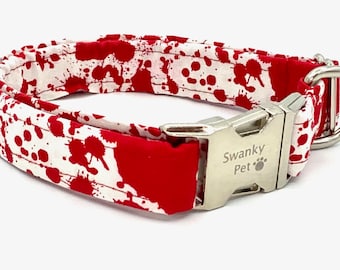 Dexter - White - Stylish Horror Theme Dog Collar