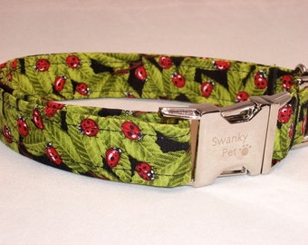 Ladybug Print Dog Collar by Swanky Pet