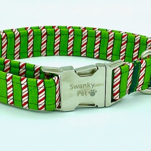 Grinch Stylish Christmas Dog Collar by Swankypet