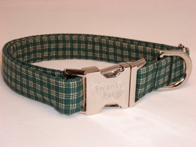 Stylish Green Plaid Dog Collar by Swanky Pet Etsy