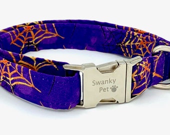 Ragnatela viola - Elegante collare per cani per Halloween