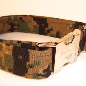 Woodland Digital Camo Dog Collar by Swanky Pet