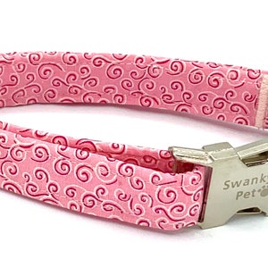 Pink Swirls - Valentine&#39;s Dog Collar by Swanky Pet