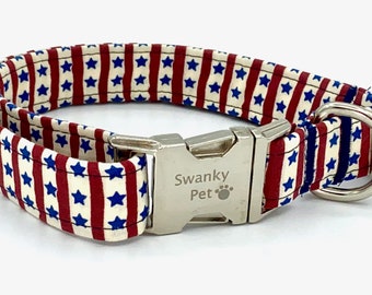 Stars and Stripes - Patriotic Dog Collar by Swanky Pet