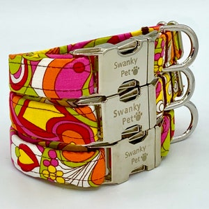 60&#39;s Chic Retro Paisley Dog Collar by Swanky Pet