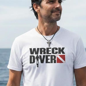 Wreck Diver Shirt - Shipwreck Scuba Diving T-Shirt - Scuba Certification Gift - Technical Diver Apparel - Ocean Explorer Flag Tee