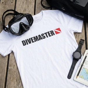 Divemaster Scuba Diving T-Shirt | Professional Pro Staff Diver Tee | Dive Leader & Guide Gift | Scuba Certification Souvenir Apparel