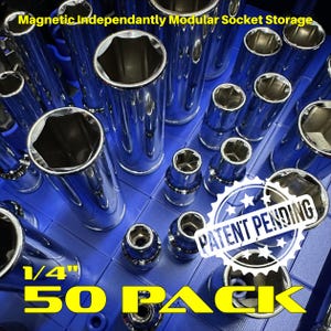 1/4" (50 Pack) ToolBlok Modular Magnetic Socket Organizer