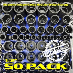 1/2" (50 Pack) ToolBlok Modular Magnetic Socket Organizer