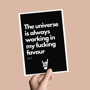 Swear Affirmation Postkarte, Sweary Manifestation Postkarte, Swear Positivität, Swear Geschenke, Positive Zitate, Affirmationskarte, Geschenke für Sie