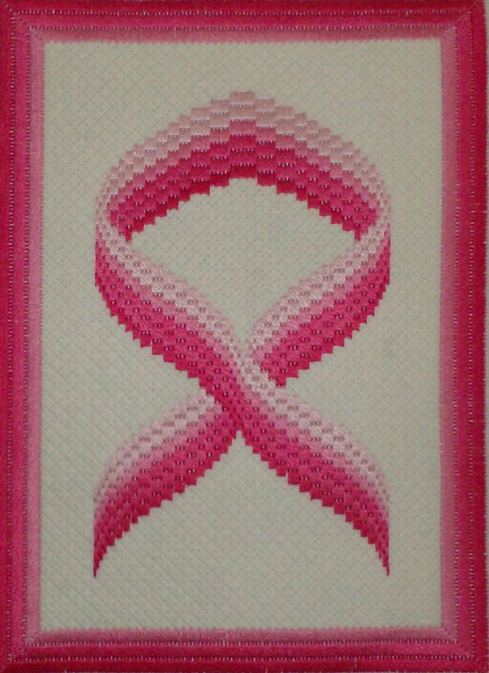 Needlepoint Ribbon Pink Ribbon Needlepoint Bargello - Etsy