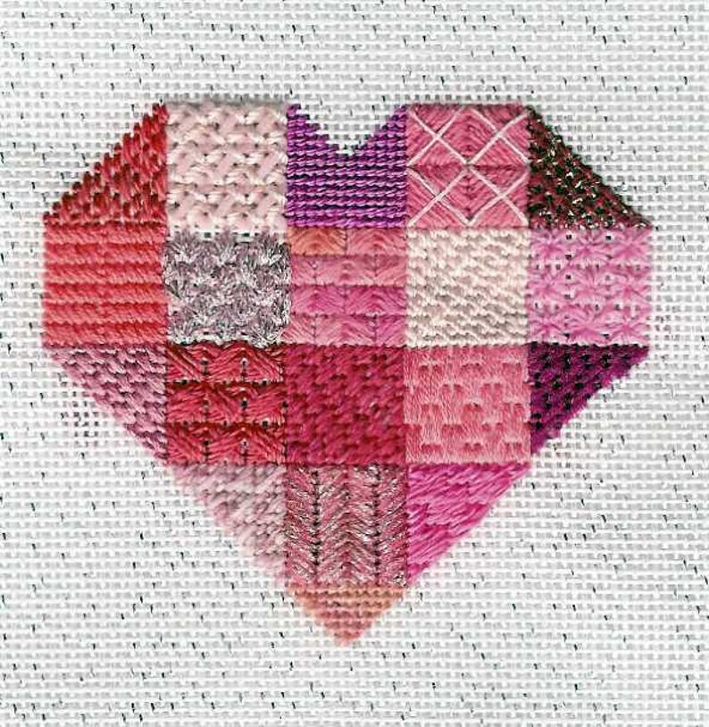 Needlepoint Heart Samplers Etsy