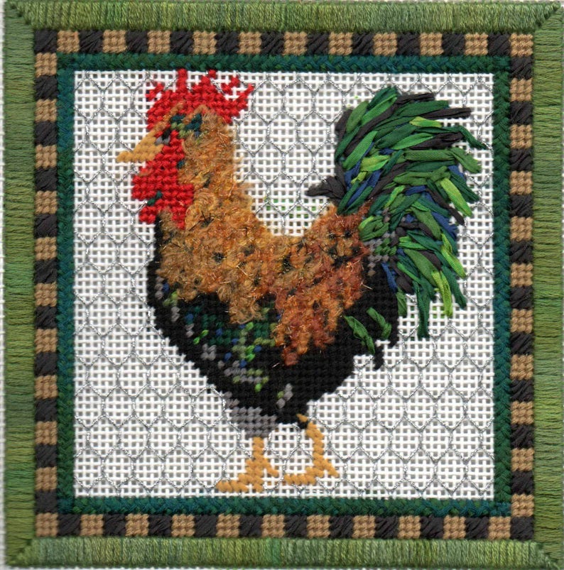 Rooster Needlepoint Stitch Guide PDF Only, No Canvas, Chart, or Pattern