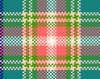 Gallagher Tartan Charted for Needlepoint or Cross Stitch (PDF Instructions only_