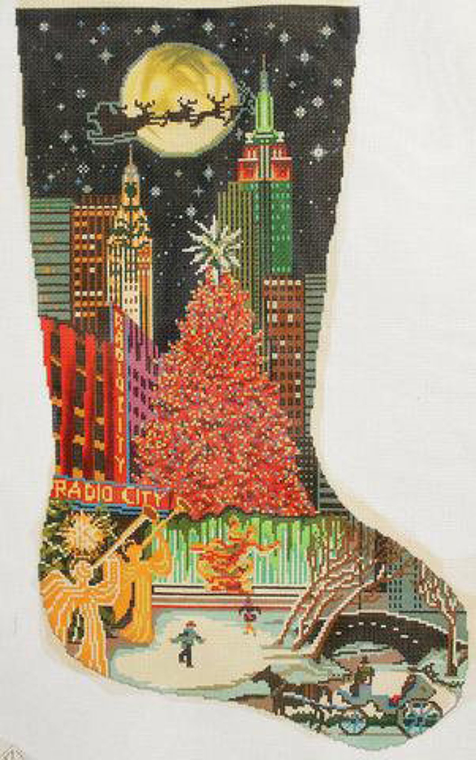 NYC Needlepoint Stocking Stitch Guide PDF Only, No Canvas, Chart, or