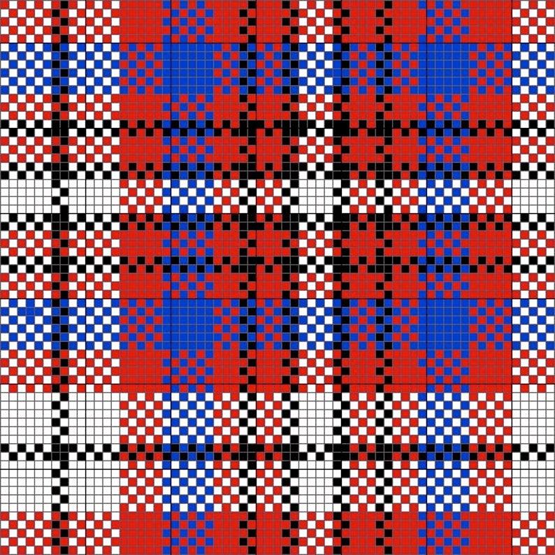 Oliver Tartan Charted for Needlepoint or Cross Stitch