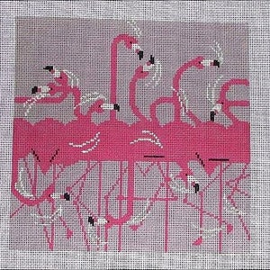 Charley Harper Flamingos Brillenetui Nadelstich Anleitung (nur PDF, keine Leinwand oder Diagramm / Muster enthalten)