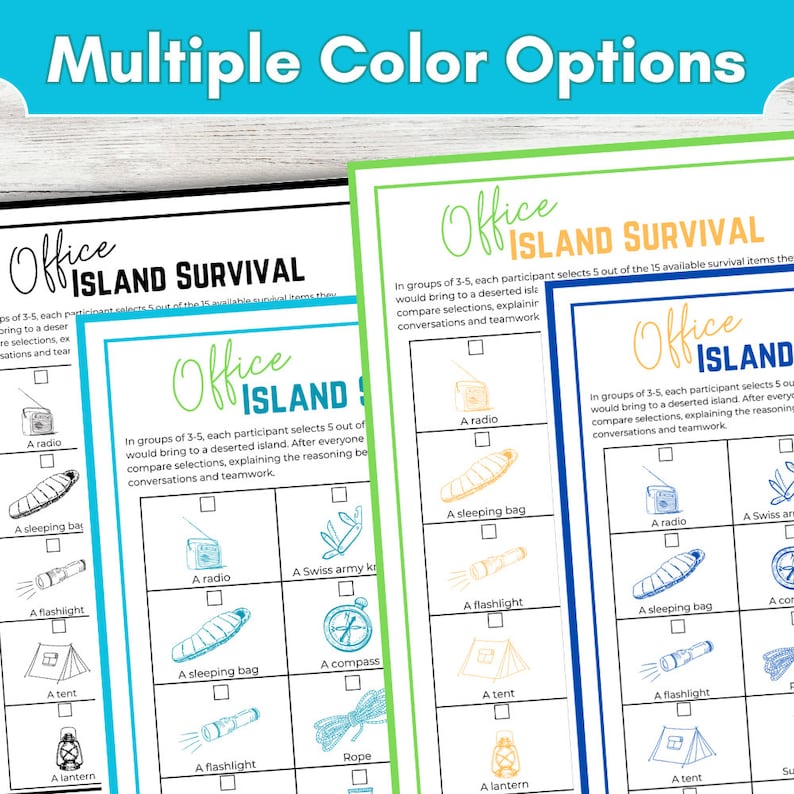 Island Survival Team Building Game Desert Island Group Activity for Teambuilding Printable