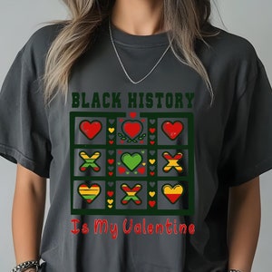 Komfortfarben Schwarzer Geschichtsmonat ist mein Valentinstag Shirt, Schwarzer Geschichtsmonat XOXO T-Shirt, Afroamerikaner-T-Shirt, Valentinstag-Shirt