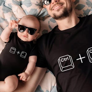 Lustiges Control C Control V Shirt, Copy Paste Shirt, Familie Passendes Shirt, Vater Sohn Geschenk, Passender Papa und Baby T-Shirt, Papa und Ich Shirt
