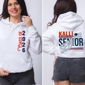 Custom 2026 Senior Hoodie, 2026 Graduation Hoodie, Senior Gift Graduation, Custom Name Graduation Gift, Class of 26 Hoodie