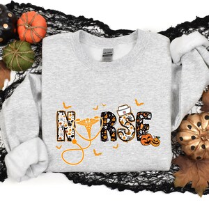 Halloween Nurse Sweatshirt, Spooky Nurse Sweatshirt, Nurse Halloween Gifts, Halloween Party Shirt, Nurse Halloween T-shirt, Cute Nurse Shirt