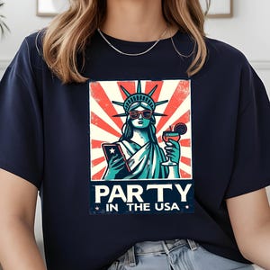 Party In The USA Shirt, Womens 4th of July Outfit, Retro USA Graphic Tee, Fourth of July Shirt, 4th of July Graphic Tee, American Graphic