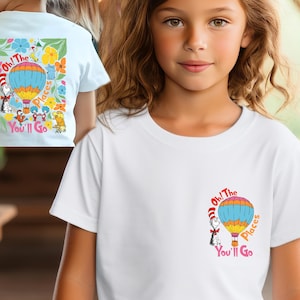 Oh the Places You&#39;ll Go Shirt Dr Seuss Shirt, Dr Seuss Day Shirt, Cat In The Hat Shirt, Teacher shirt, Kids Front and Back Tee, Reading Day