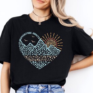 Adventure Awaits Shirt, Adventure Shirt, Camping Shirts, Mountain TShirt, Hiker TShirts, Nature Lover Shirt, Camping Gift, Vacation Shirt