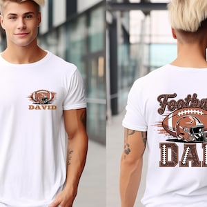 Personalized Football Dad Shirt, Football Dad Shirt With Name  ,Custom Football Dad Tee, Football Dad T-Shirt, Custom Front and Back Dad Tee